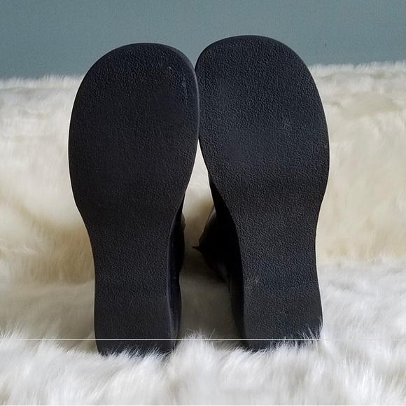 Miz Mooz Black Leather Wedge Casablanca Boots Size 7 - Picture 6 of 8